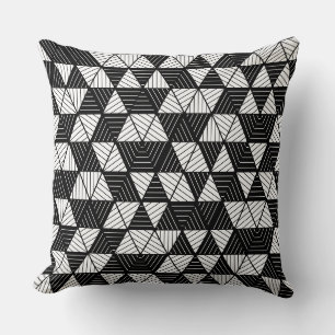 Svartvitt geometriskt kudde
