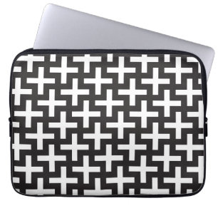 Svartvitt geometriskt laptop sleeve