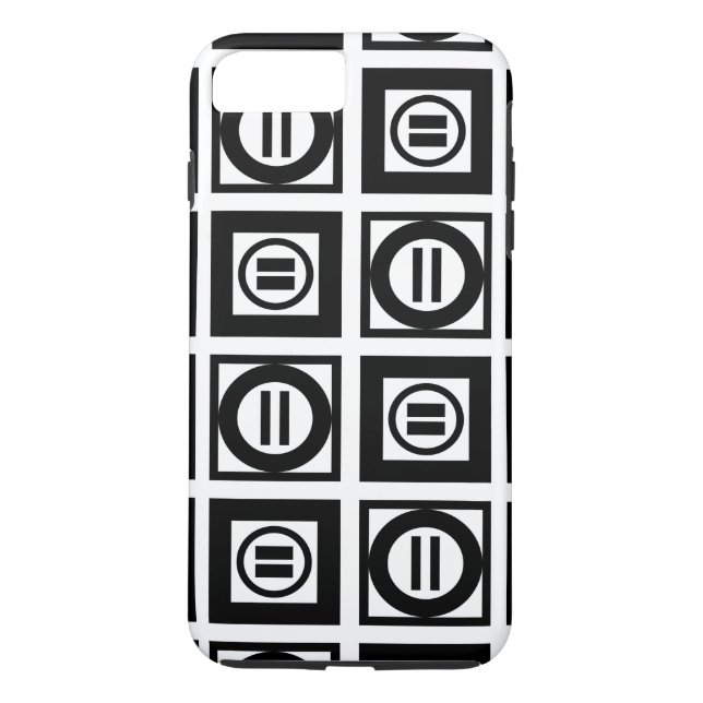 Svartvitt geometriskt likhetstecken Mönster Case-Mate iPhone Skal (Baksida)