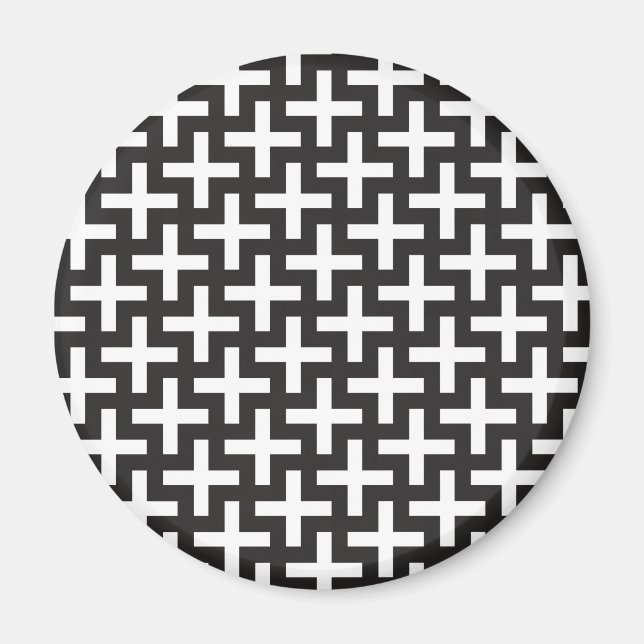Svartvitt geometriskt magnet (Framsidan)