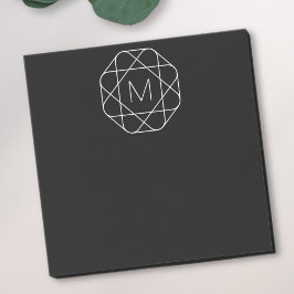 Svartvitt geometriskt monogram post-it block