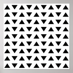 Svartvitt geometriskt mönster av trianglar poster