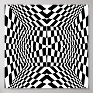 Svartvitt geometriskt mönster poster