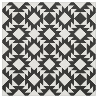 Svartvitt geometriskt mönster tyg