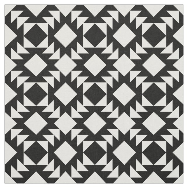 Svartvitt geometriskt mönster tyg (Provkarta)