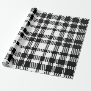 Svartvitt Ginghammönster Presentpapper