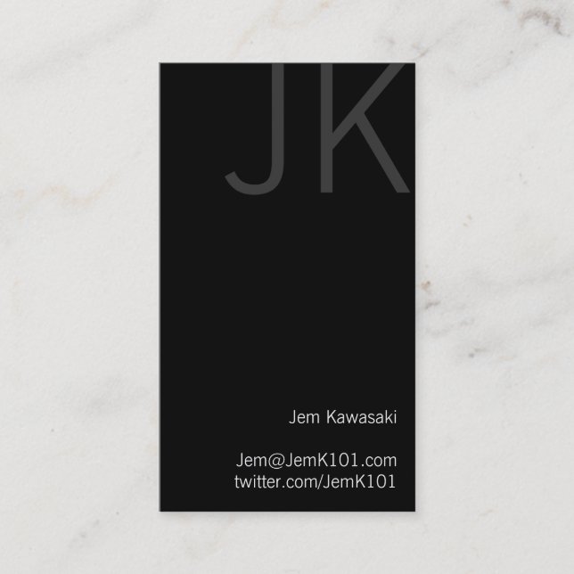 Svartvitt gotiskt visitkort (Framsida)