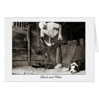 svartvitt hälsningskort