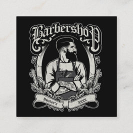 Svartvitt Hipster Square Personalize Fyrkantigt Visitkort