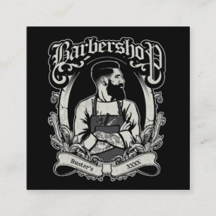 Svartvitt Hipster Square Personalize Fyrkantigt Visitkort