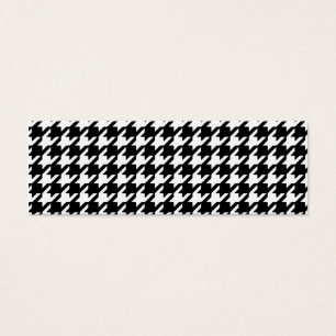 Svartvitt Houndstooth för klassiker mönster Litet Visitkort