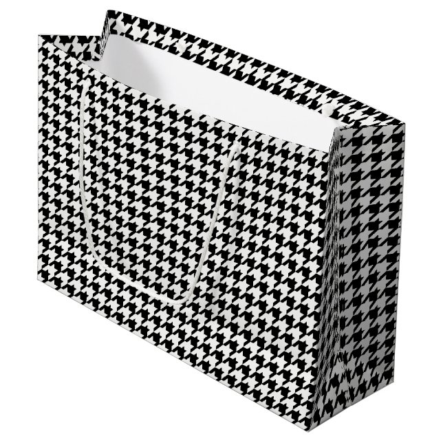 Svartvitt Houndstooth mönster (Framsidan Vinklad)