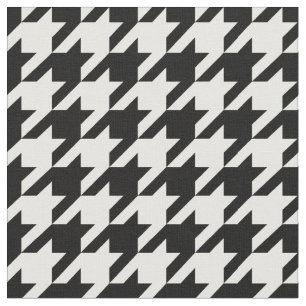 Svartvitt Houndstooth mönster Tyg