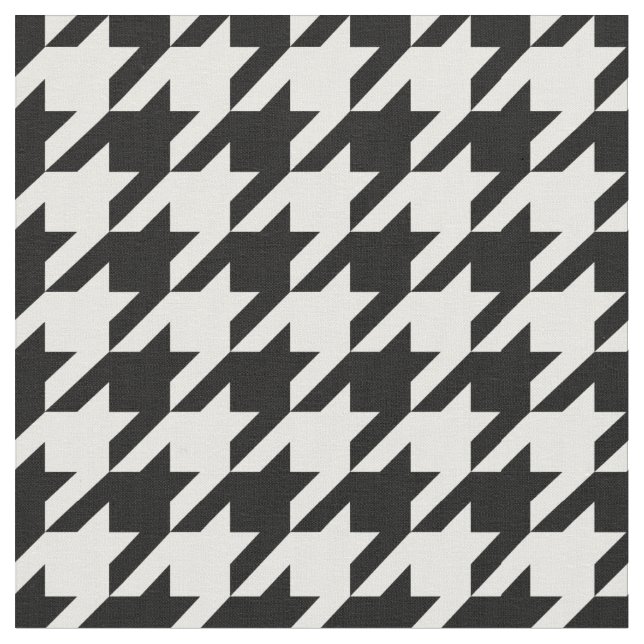 Svartvitt Houndstooth mönster Tyg (Närbild)