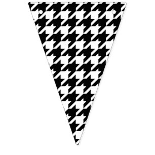 Svartvitt Houndstooth mönster Vimplar