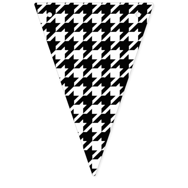 Svartvitt Houndstooth mönster Vimplar (Första flaggan)