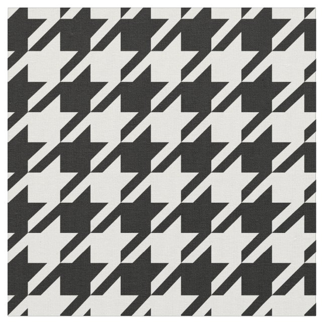 Svartvitt Houndstooth tyg (Närbild)