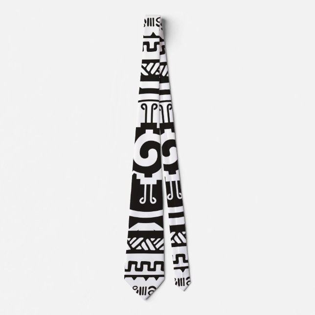Svartvitt Hunab Ku Mayan symbol Slips (Framsida)