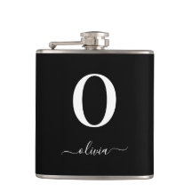 Svartvitt i Monogram Script Namn Personlig