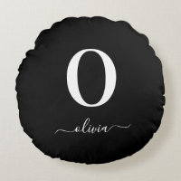 Svartvitt i Monogram Script Namn Personlig