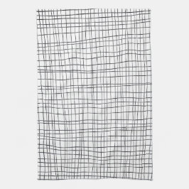 Svartvitt i rutnätet chic rand kökshandduk