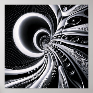 Svartvitt in i maskhålet poster