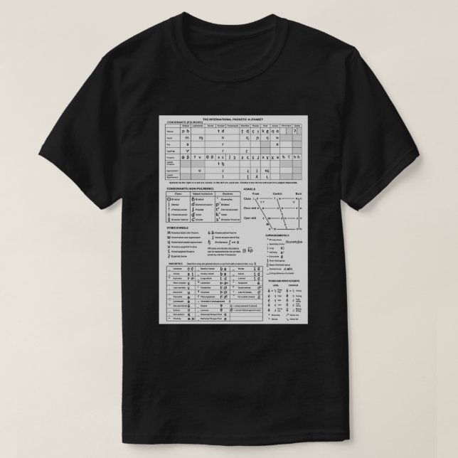 Svartvitt IPA-diagram T Shirt (Design framsida)