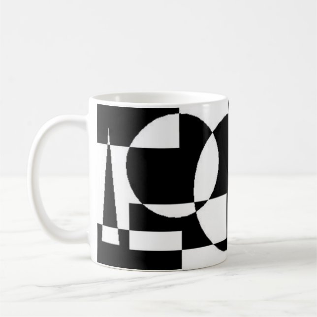 Svartvitt Kaffemugg (Vänster)