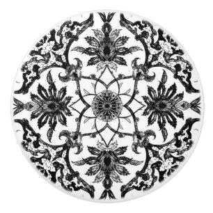 Svartvitt kinesiskt mönster för art nouveau - knopp