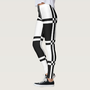 Svartvitt kontrollerat leggings