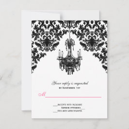 Svartvitt kort med Chandelier-svarskort
