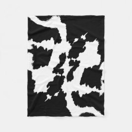 Svartvitt kotryckmönster fleecefilt