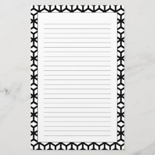 Svartvitt kubmönster brevpapper