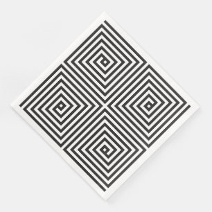 Svartvitt kvadrera det seamless geometriska pappersservett