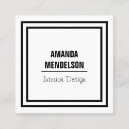 Svartvitt kvadrera fyrkantigt visitkort