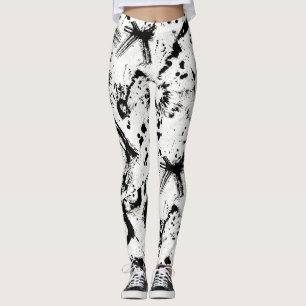 Svartvitt lägga benen på ryggen för konst för leggings