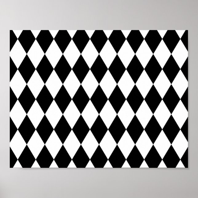 Svartvitt lakritsmönster poster (Framsidan)