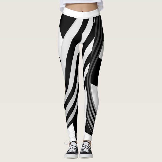Svartvitt Leggings (Framsida)
