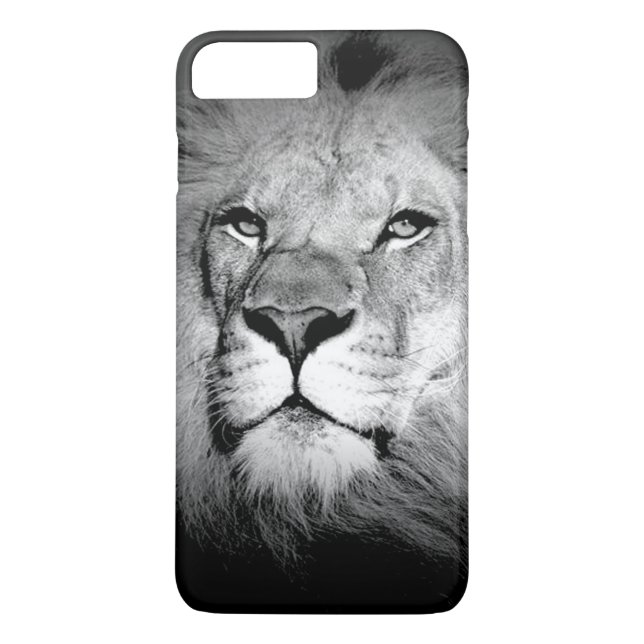 Svartvitt Lejont iPhone 7 Plus Fodral Case-Mate iPhone Skal (Baksida)