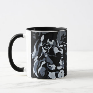 Svartvitt lejont mugg