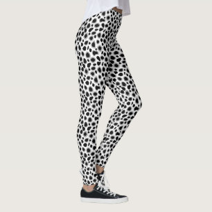 Svartvitt Leopardtryck - Leggings