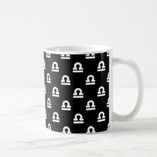 Svartvitt Libramönster Kaffemugg