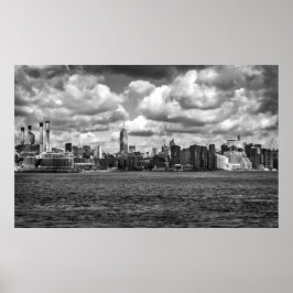 Svartvitt Manhattan Panoramic view Poster