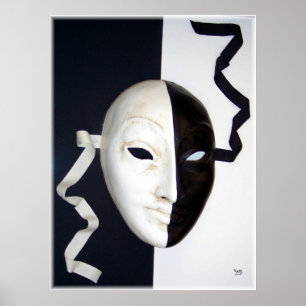 Svartvitt maskera poster