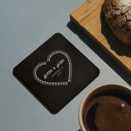 Svartvitt minimalistiskt gotiskt Bröllop Underlägg Papper