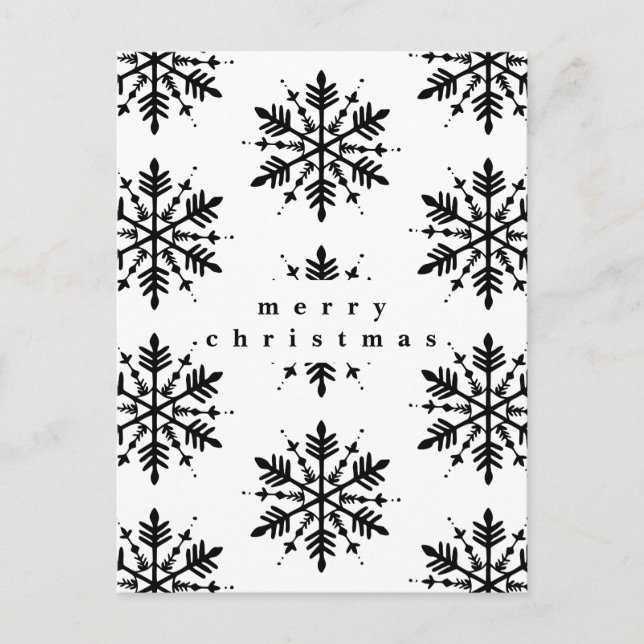 Svartvitt minimalistiskt grafiskt snurrande helg vykort (Framsida)