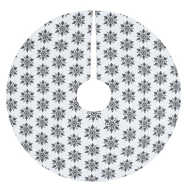 Svartvitt minimalistiskt grafiskt snurrande julgransmatta borstad polyester (Framsidan)