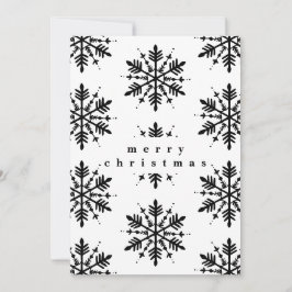 Svartvitt minimalistiskt grafiskt snurrande julkort