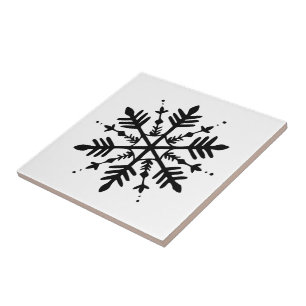 Svartvitt minimalistiskt grafiskt snurrande kakelplatta