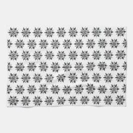 Svartvitt minimalistiskt grafiskt snurrande kökshandduk